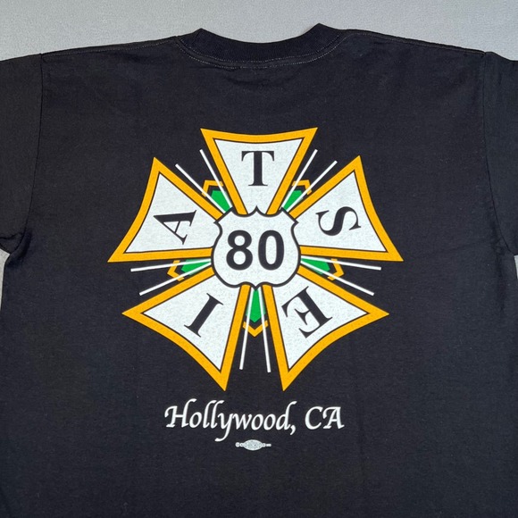 Vintage IATSE Local 80 Hollywood CA T Shirt Union Made USA Black Medium - Picture 1 of 7
